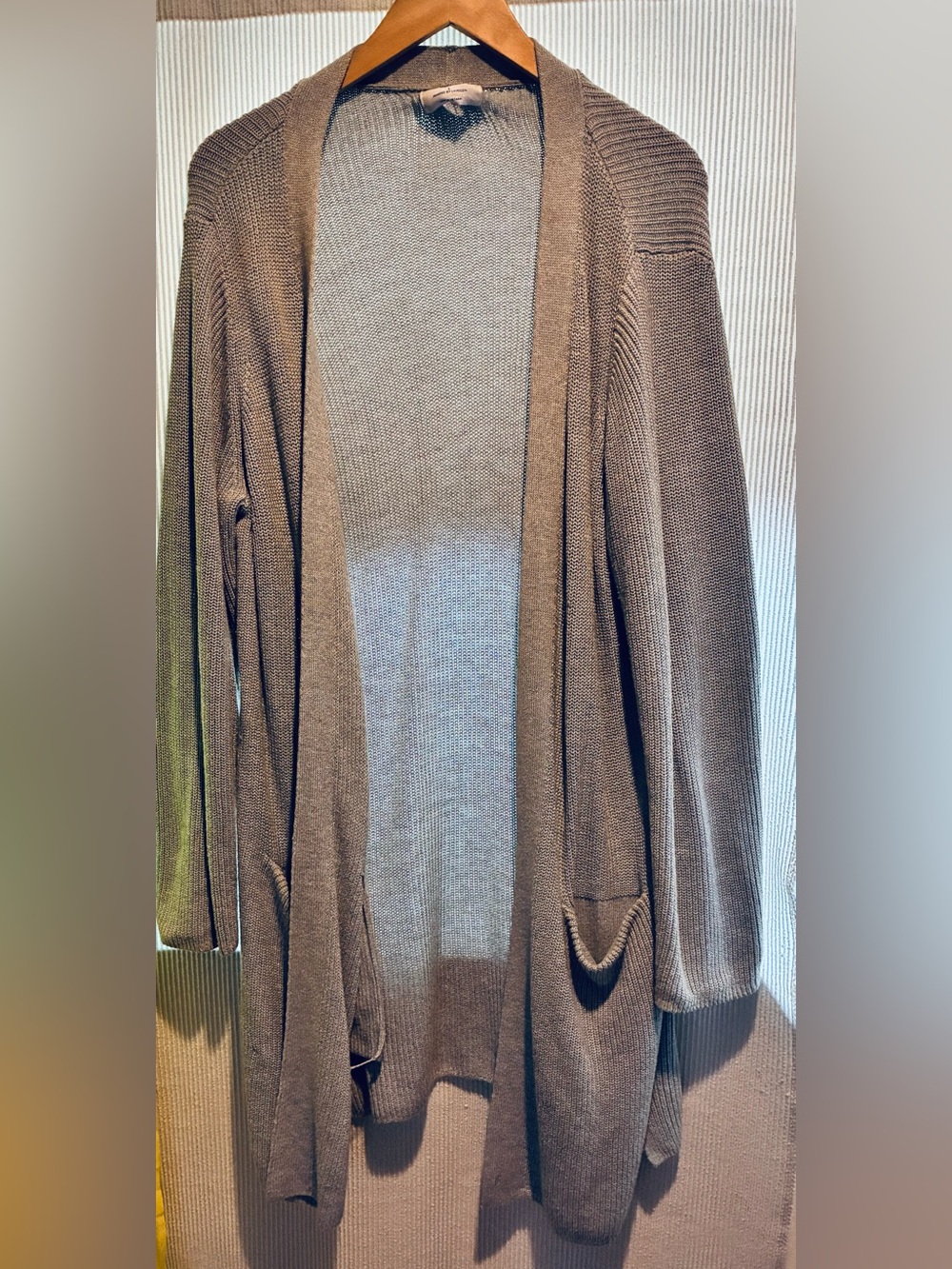 Cozy grey Open-Front Knit Cardigan